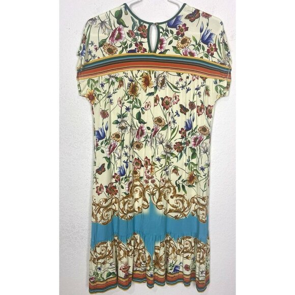 Johnny Was Felix Trapeze Floral & Striped Banboo Midi Casual Dress Medium M - Picture 8 of 14